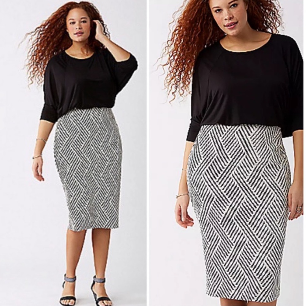 LANE BRYANT | Zig Zag Pencil Skirt